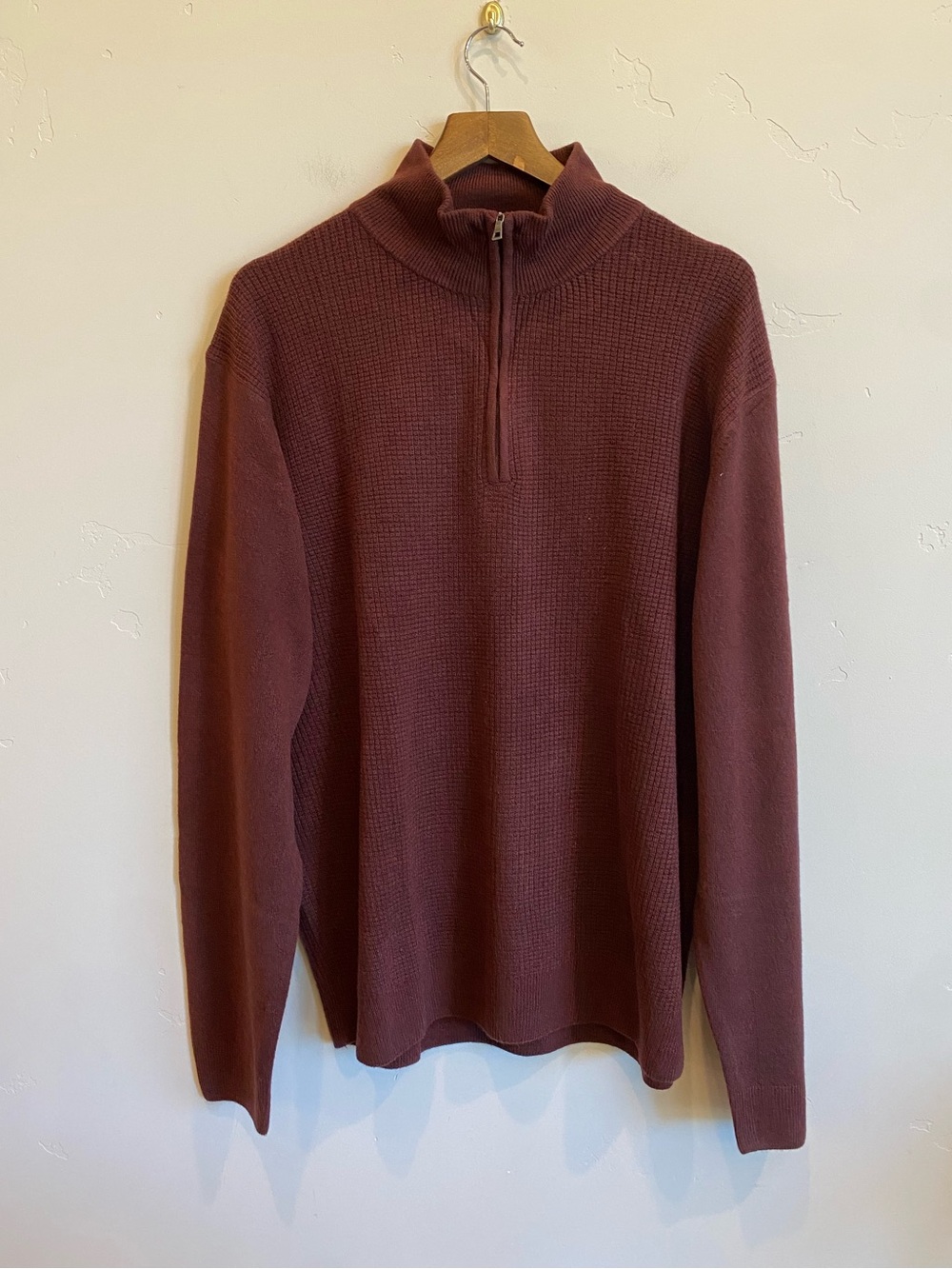 ORIGINAL WEATHERPROOF VINTAGE Wine Burgundy 1/4 Zip Sweater